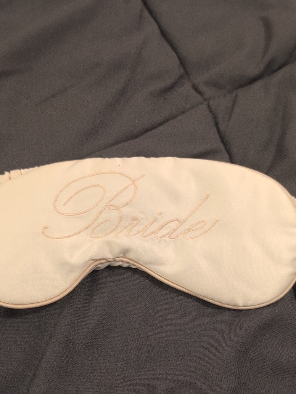 Bride Satin Sleep Mask in Ivory - Unbranded